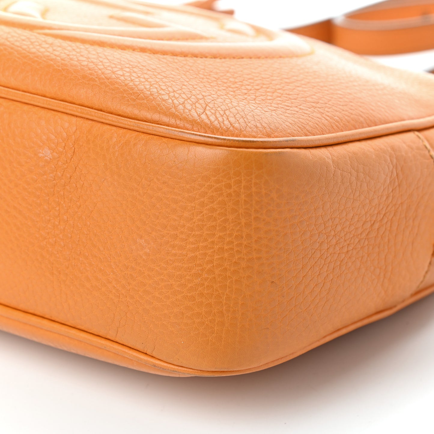 Pebbled Calfskin Small Soho Disco Bag Curcuma