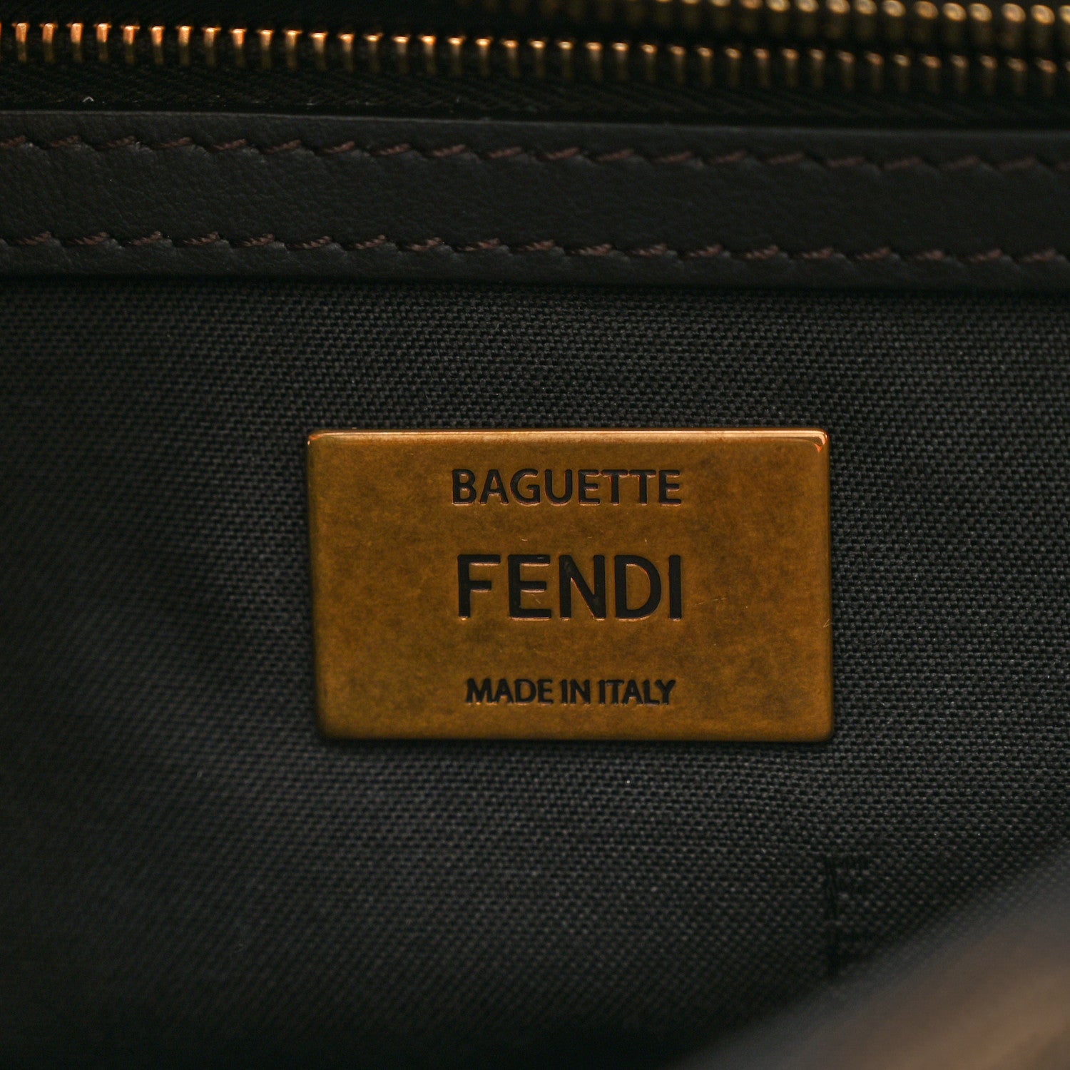 Fendi Fabric Jacquard FF 1974 Midi Chain Baguette Tobacco Moro 6 of 10