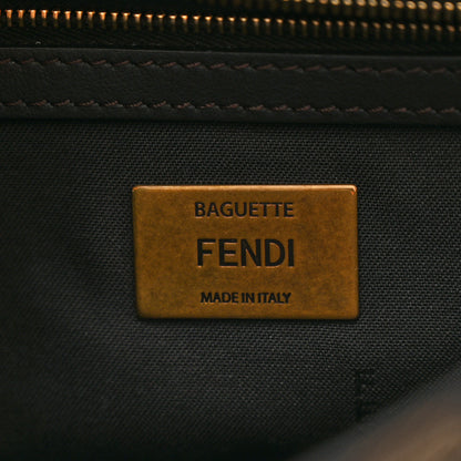 Fendi Fabric Jacquard FF 1974 Midi Chain Baguette Tobacco Moro 6 of 10