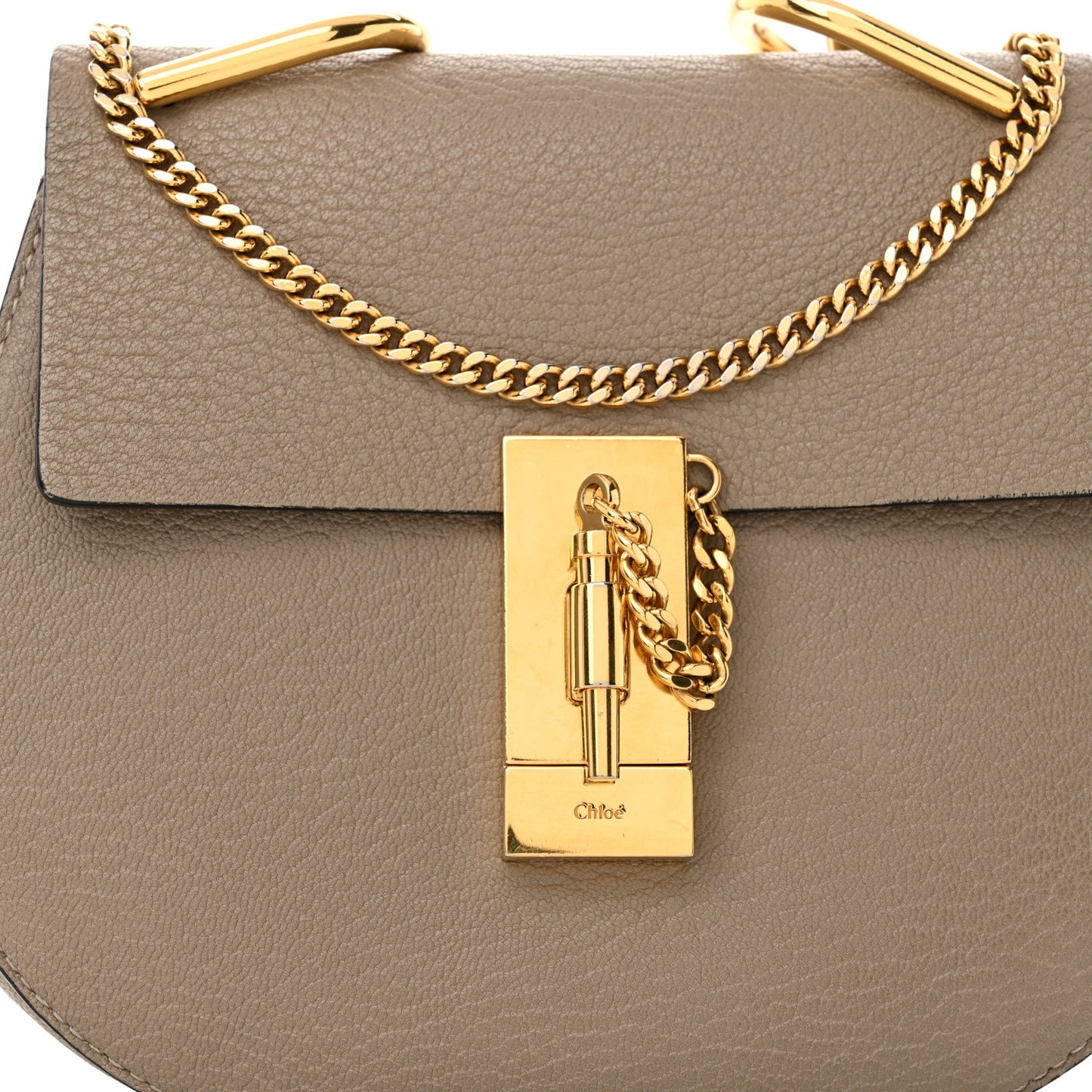 Grained Lambskin Mini Drew Shoulder Bag Motty Grey