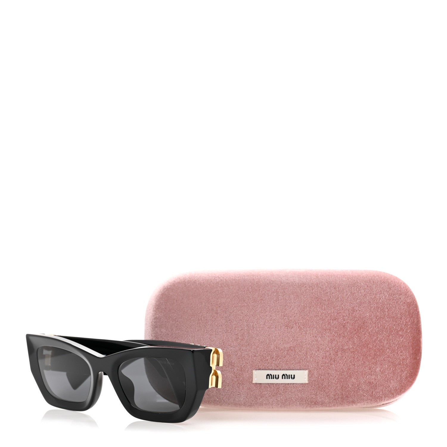 Miu Miu Acetate Rectangle Sunglasses SMU 09W Black 9 of 9