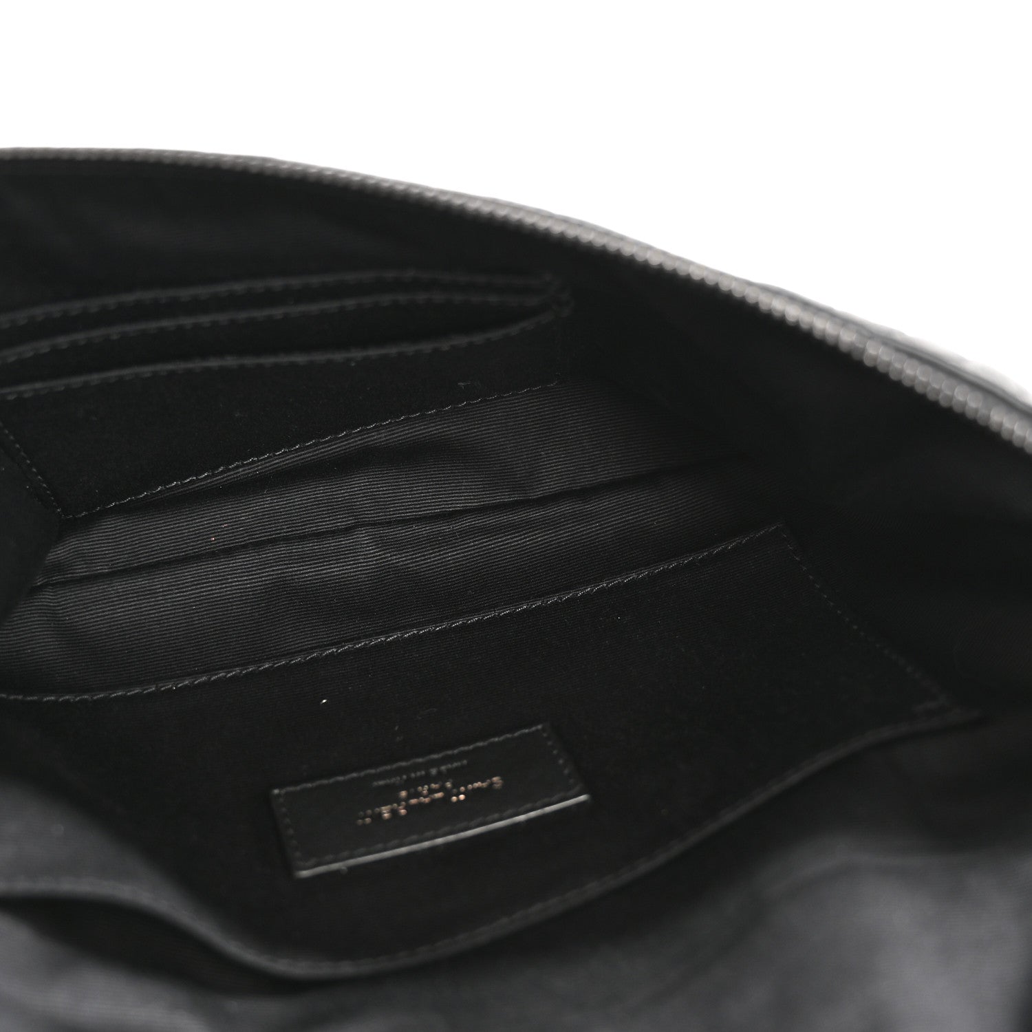 Saint Laurent Calfskin Crocodile Embossed Monogram Belt Bag Black 5 of 14