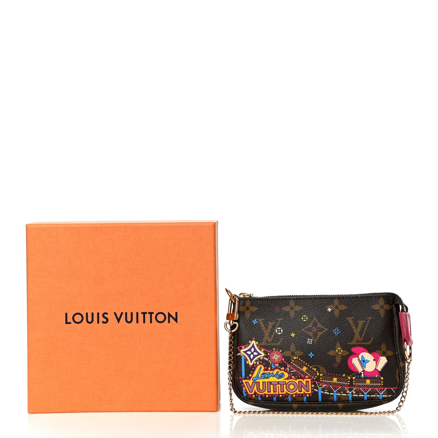 Monogram 2020 Christmas Animation Roller Coaster Mini Pochette Accessories Pivoine