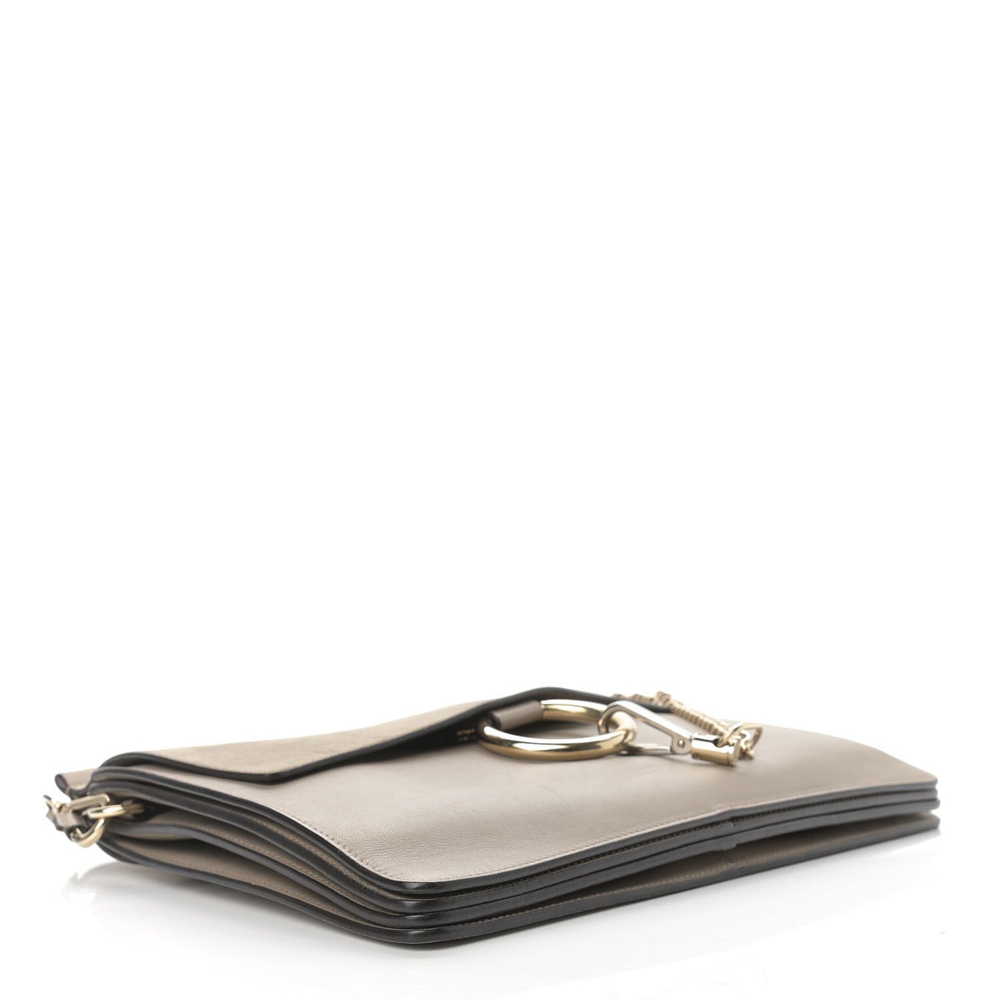 Calfskin Suede Medium Faye Shoulder Bag Motty Grey