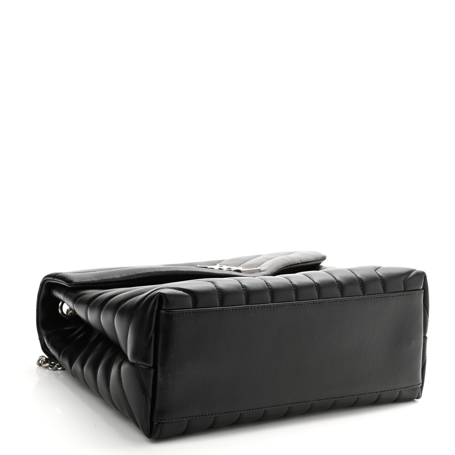 Saint Laurent Calfskin Y Quilted Monogram Medium Loulou Chain Satchel Black 3 of 9