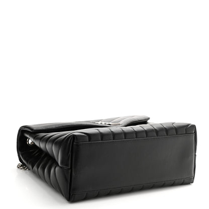 Saint Laurent Calfskin Y Quilted Monogram Medium Loulou Chain Satchel Black 3 of 9