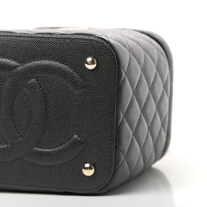 Chanel Caviar Quilted Small Top Handle Vanity Case With Chain Black 9 of 10