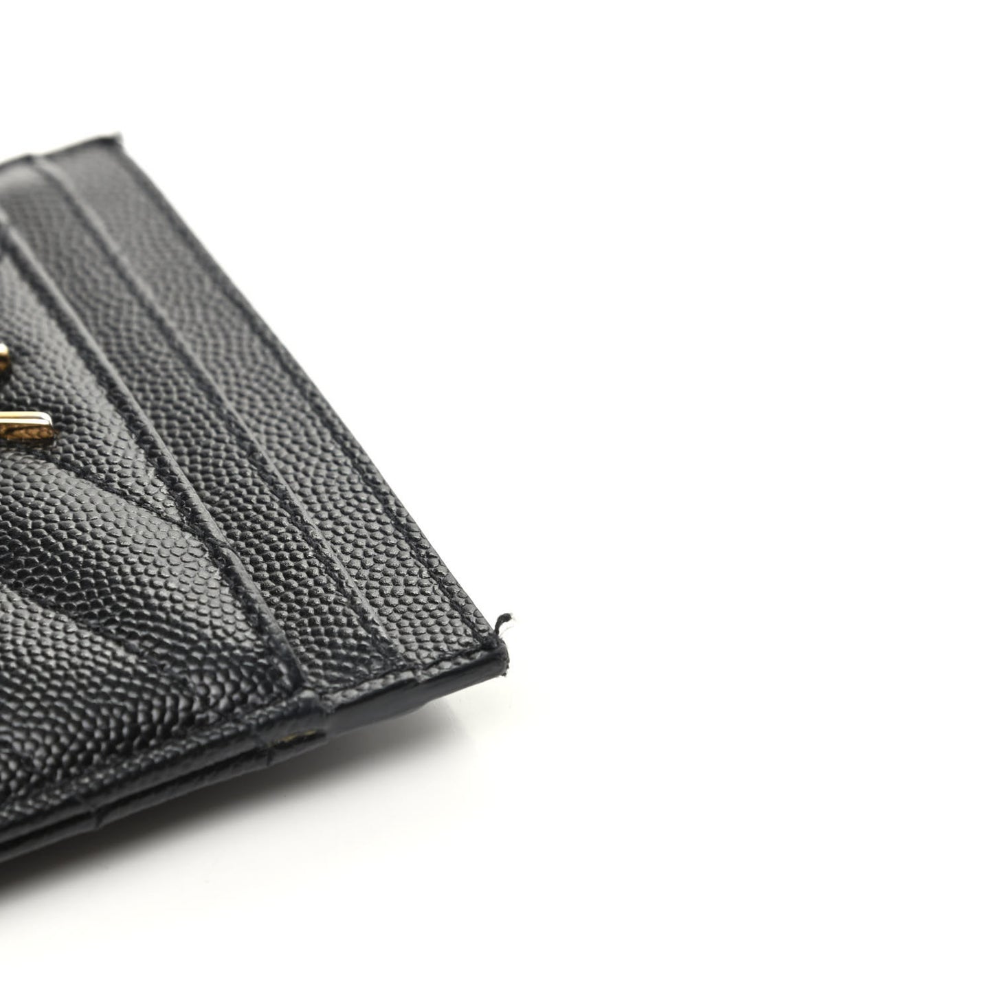 Grain De Poudre Matelasse Chevron Monogram Credit Card Case Black