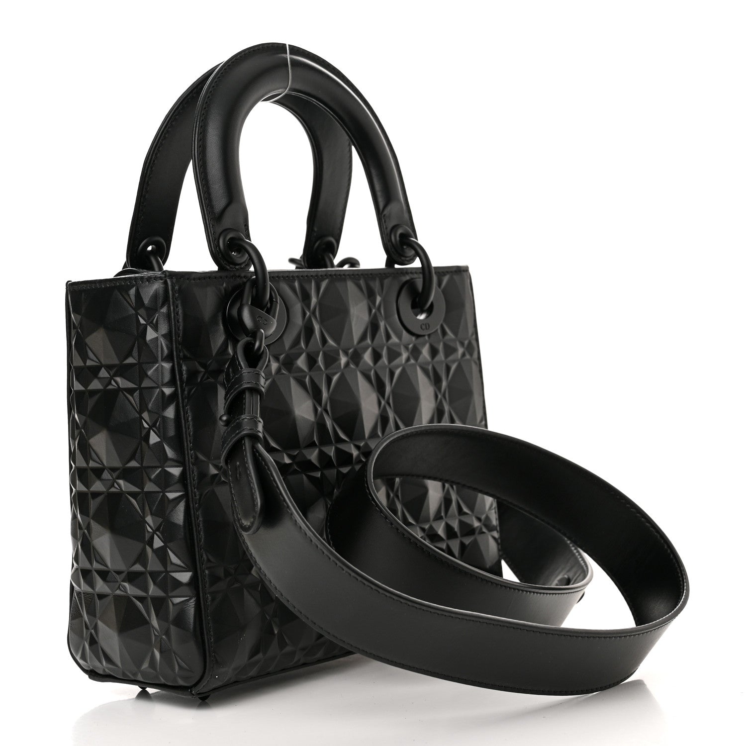 Christian Dior Calfskin Cannage Diamond Small My ABCDior Lady Dior Black 3 of 11