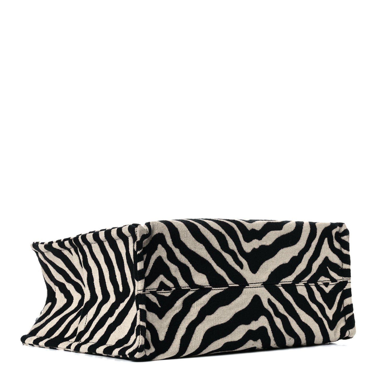 Canvas Calfskin Triomphe Large Cabas Thais Natural Black