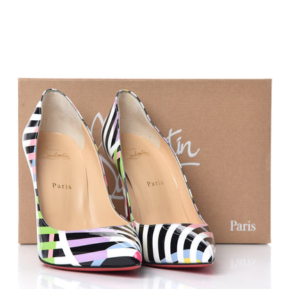 Christian Louboutin Patent Cinestripes Pigalle Follies 100 Pumps 41 Multi 13 of 13
