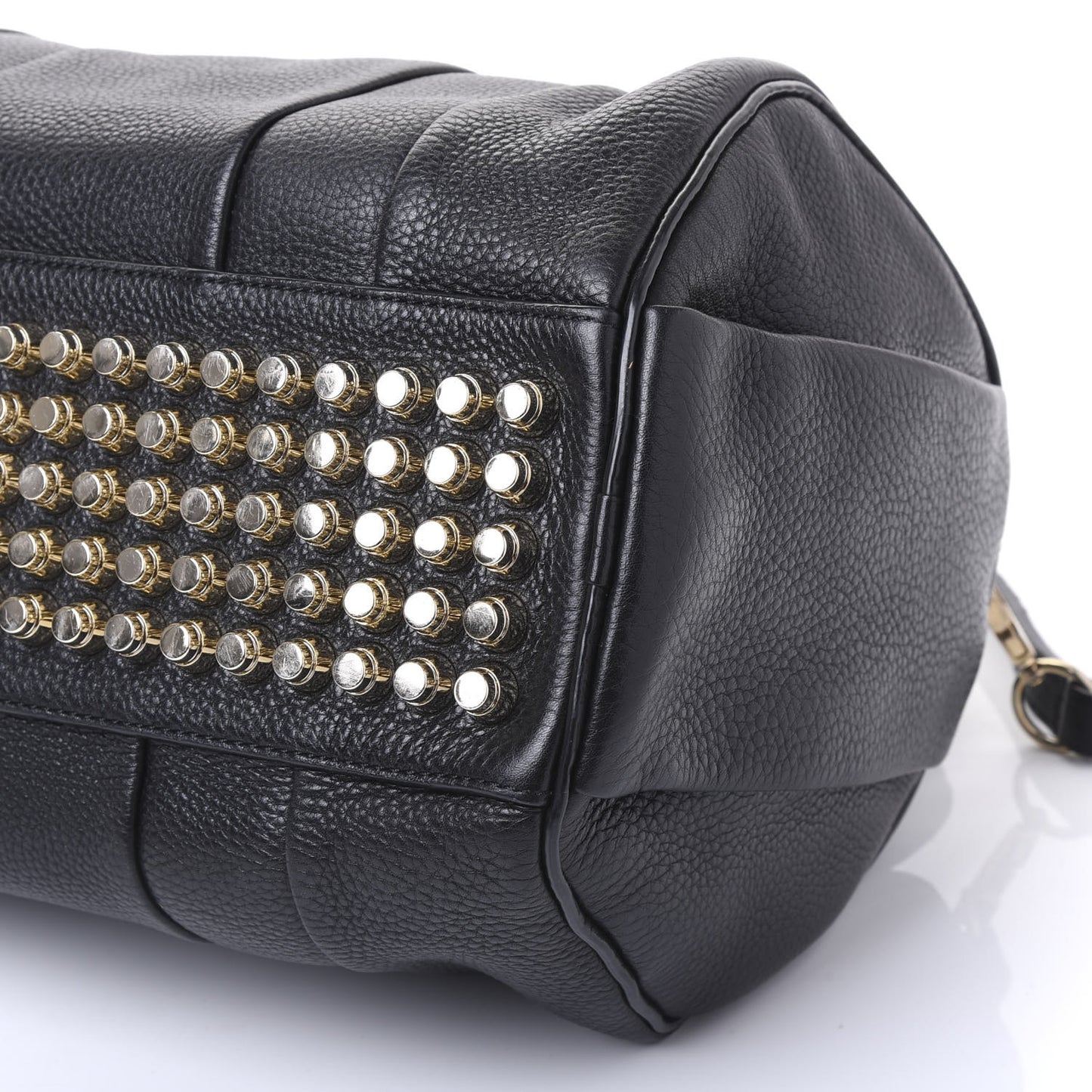 Pebbled Lambskin Rocco Black Pale Gold Hardware