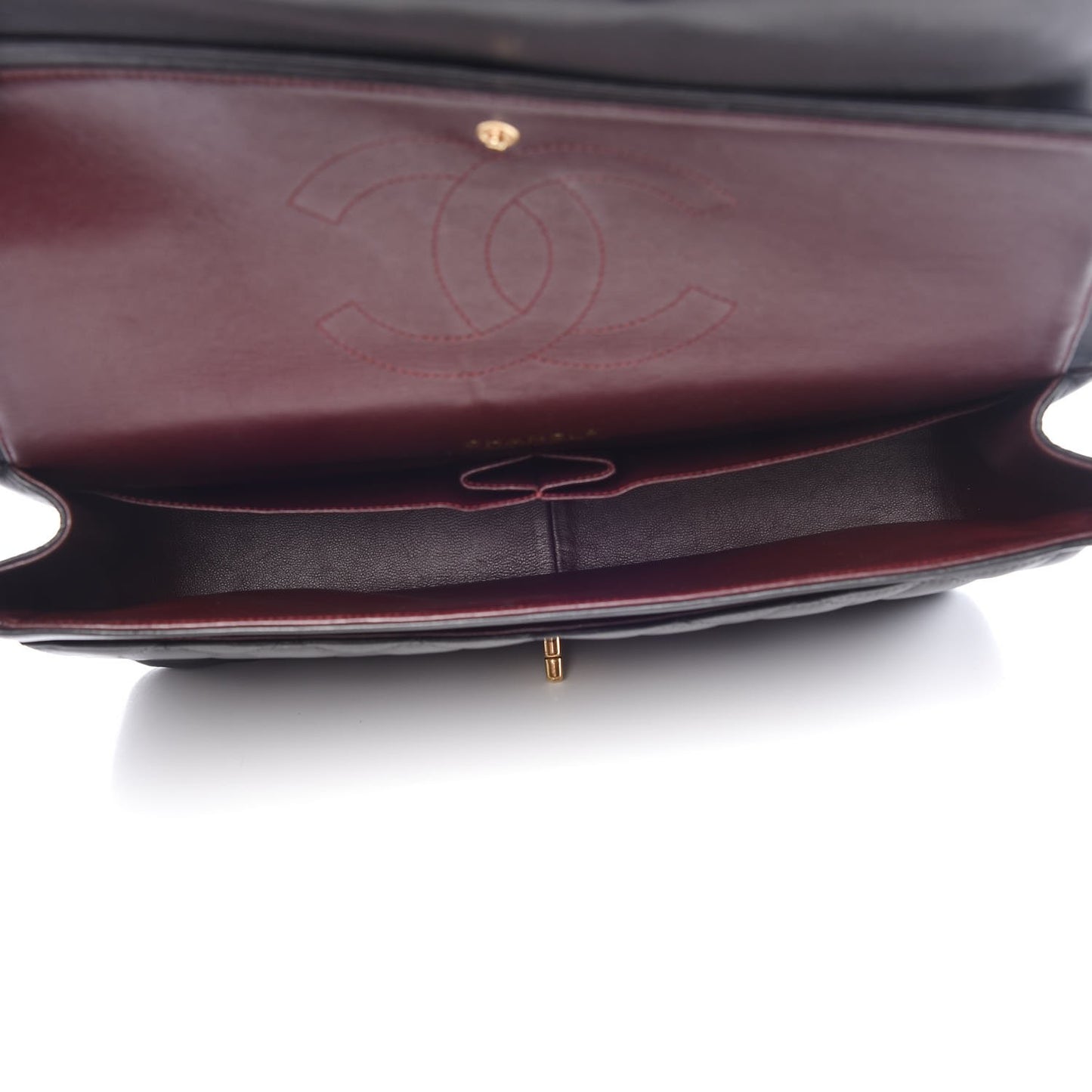 Lambskin Quilted Maxi Double Flap Black