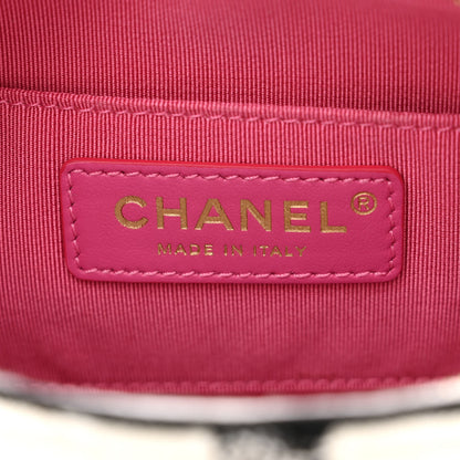Chanel Tweed Lambskin Quilted Coco Midnight Camera Case White Black Multicolor 6 of 11
