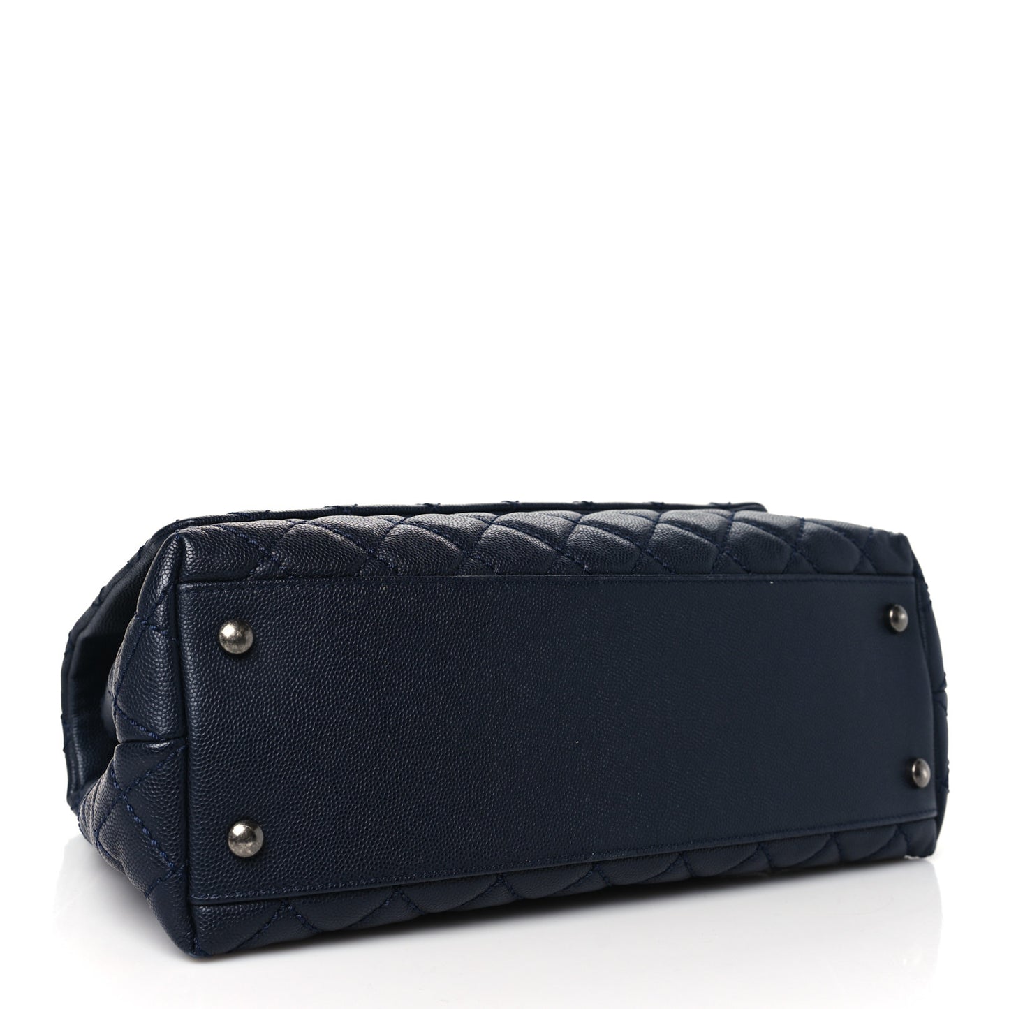 Caviar Quilted Small Coco Handle Flap Navy