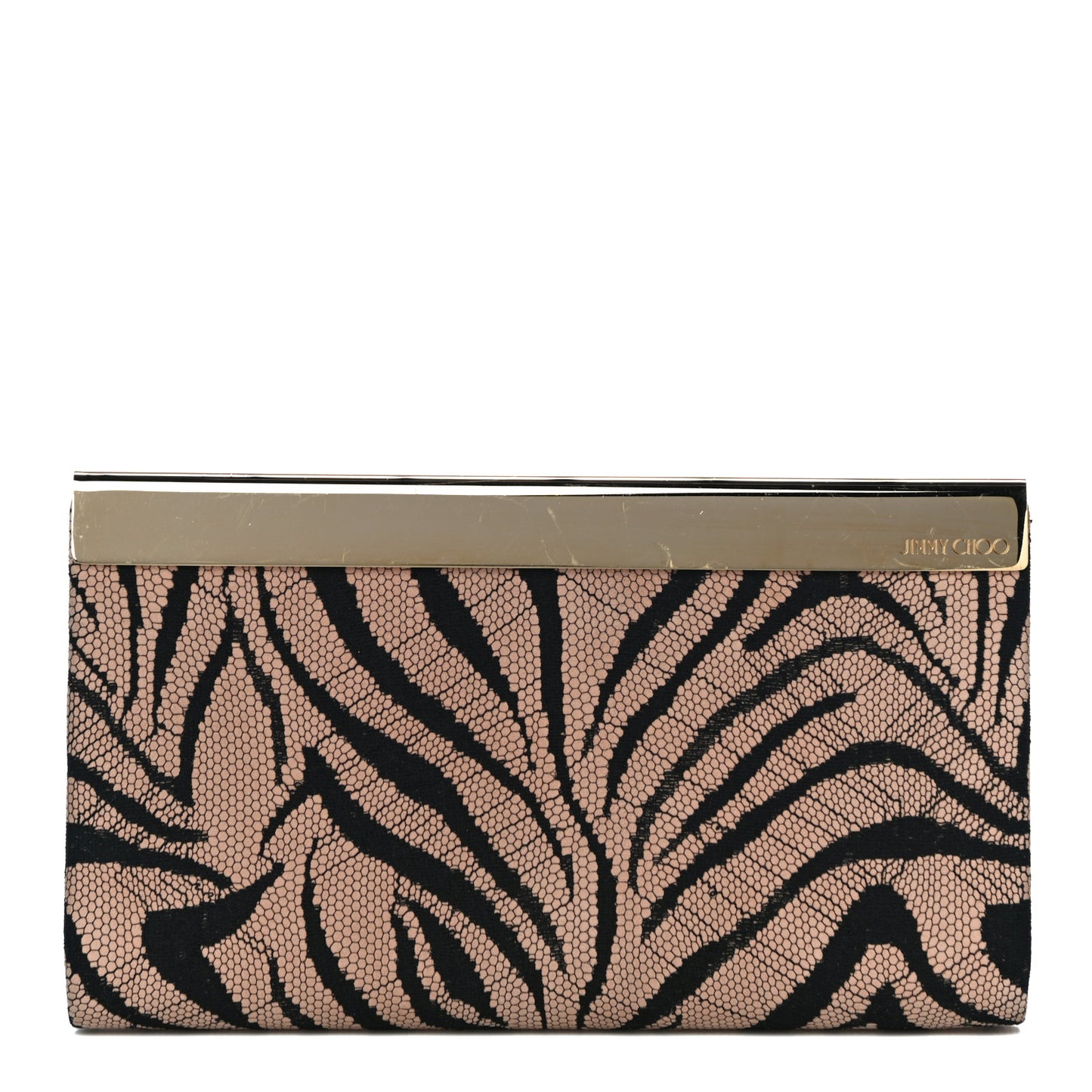 Suede Lace Zebra Print Cayla Clutch Vintage Rose