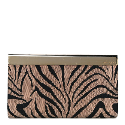 Jimmy Choo Suede Lace Zebra Print Cayla Clutch Vintage Rose 1 of 11