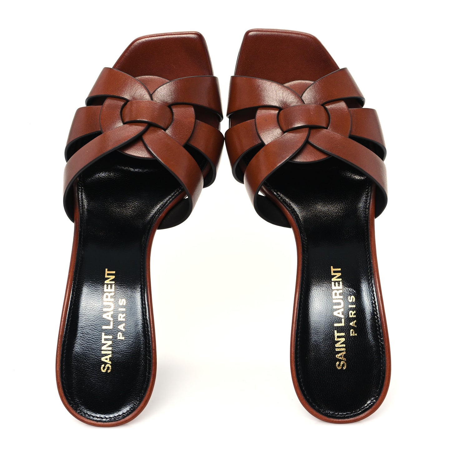 Calfskin Tribute 85 Slide Sandals 35.5 New Papaya