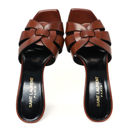 Saint Laurent Calfskin Tribute 85 Slide Sandals 35.5 New Papaya 7 of 10