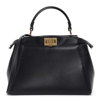 Fendi Nappa Mini Peekaboo Iconic Satchel Black 1 of 12
