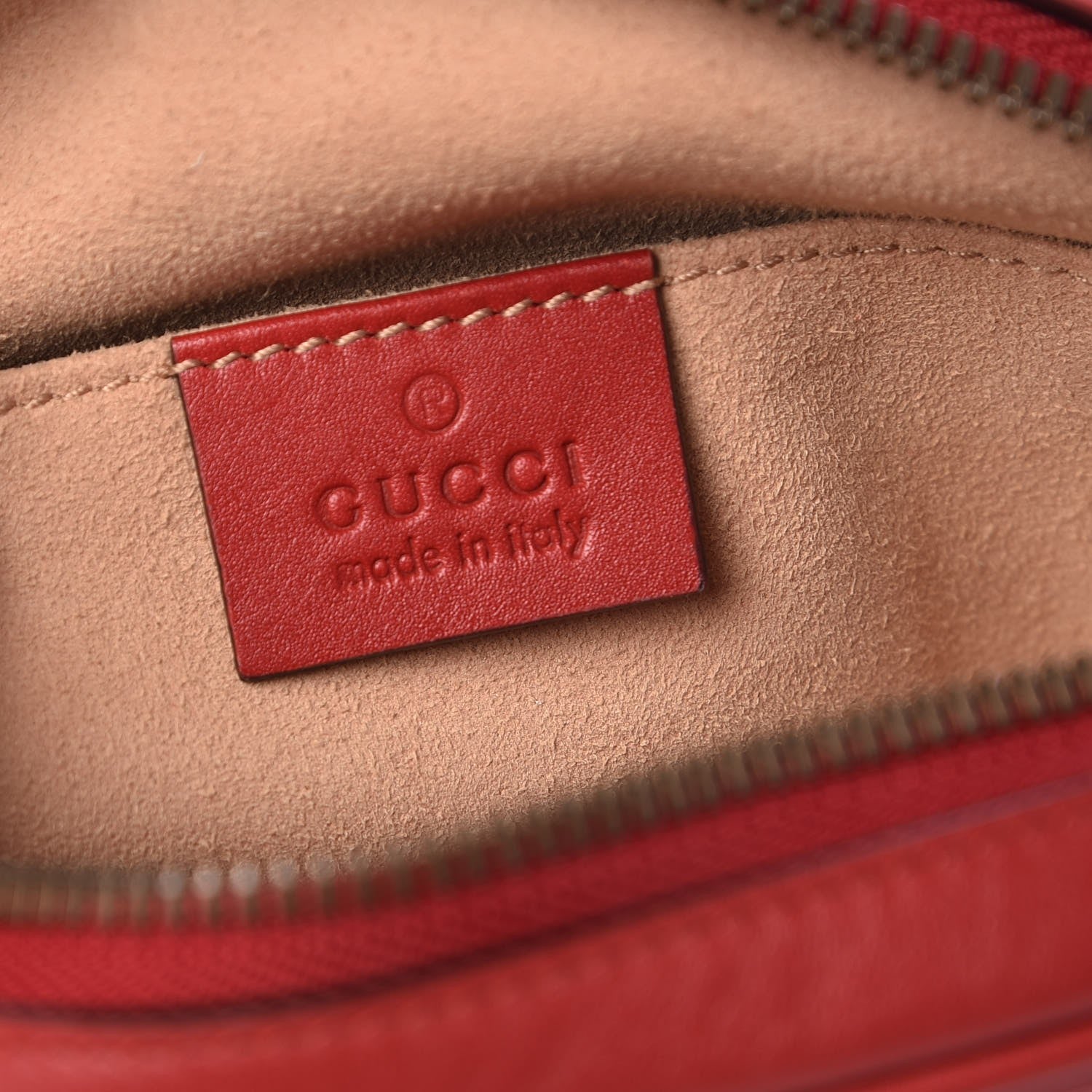 Gucci Calfskin Matelasse GG Marmont Belt Bag 85 34 Hibiscus Red 6 of 7