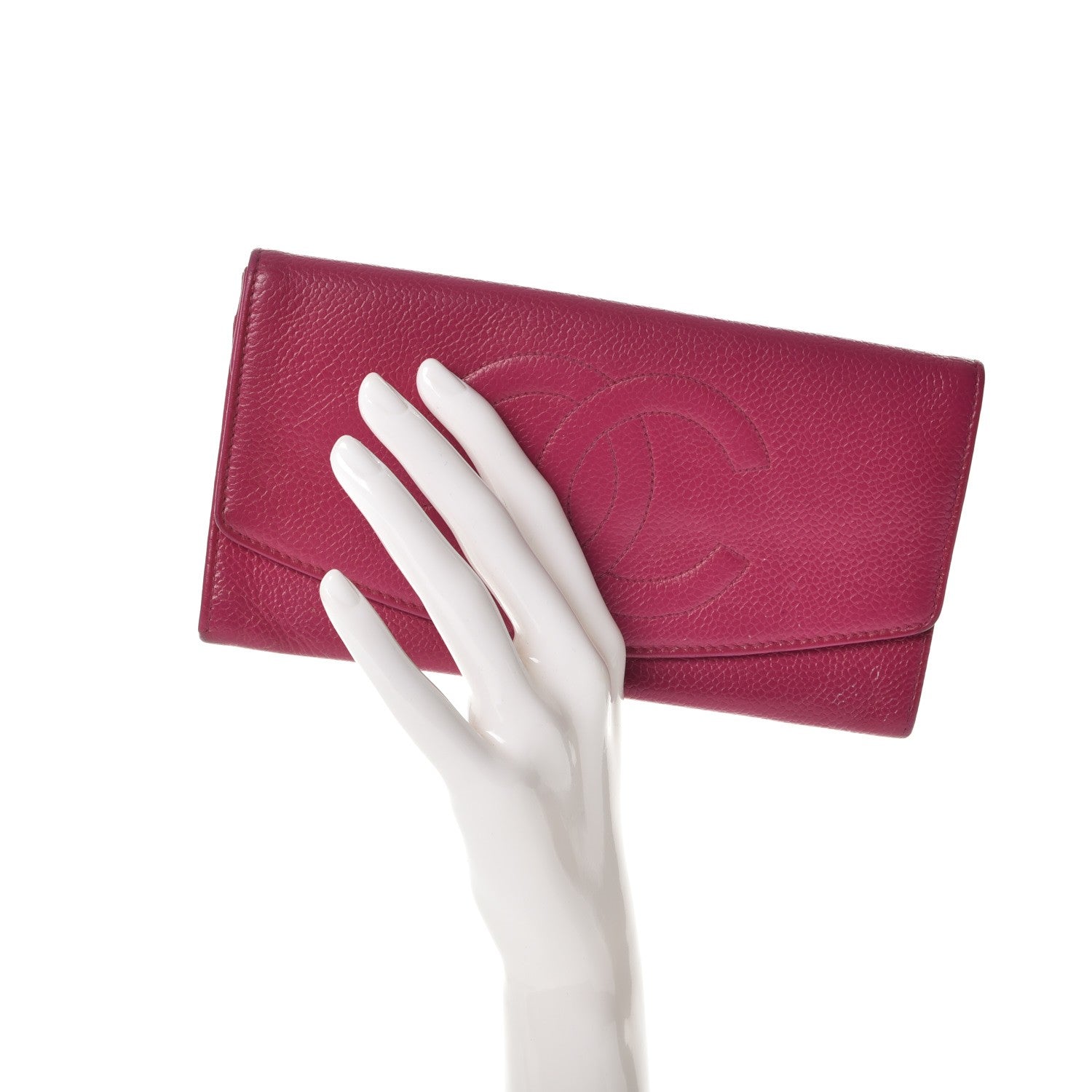 Chanel Caviar CC Flap Clutch Wallet Pink 2 of 18
