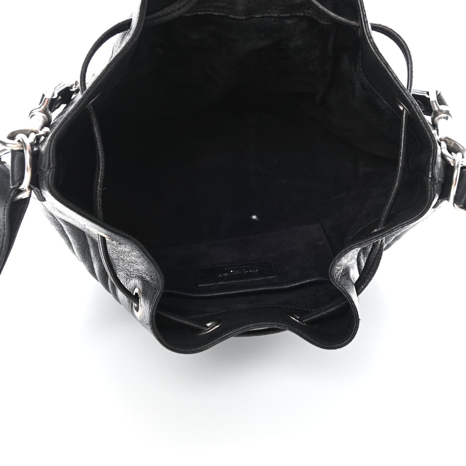 Saint Laurent Calfskin Matelasse Chevron Medium Emmanuelle Bucket Bag Black 4 of 4