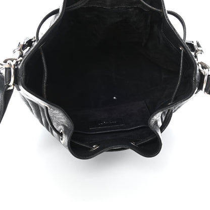 Saint Laurent Calfskin Matelasse Chevron Medium Emmanuelle Bucket Bag Black 4 of 4