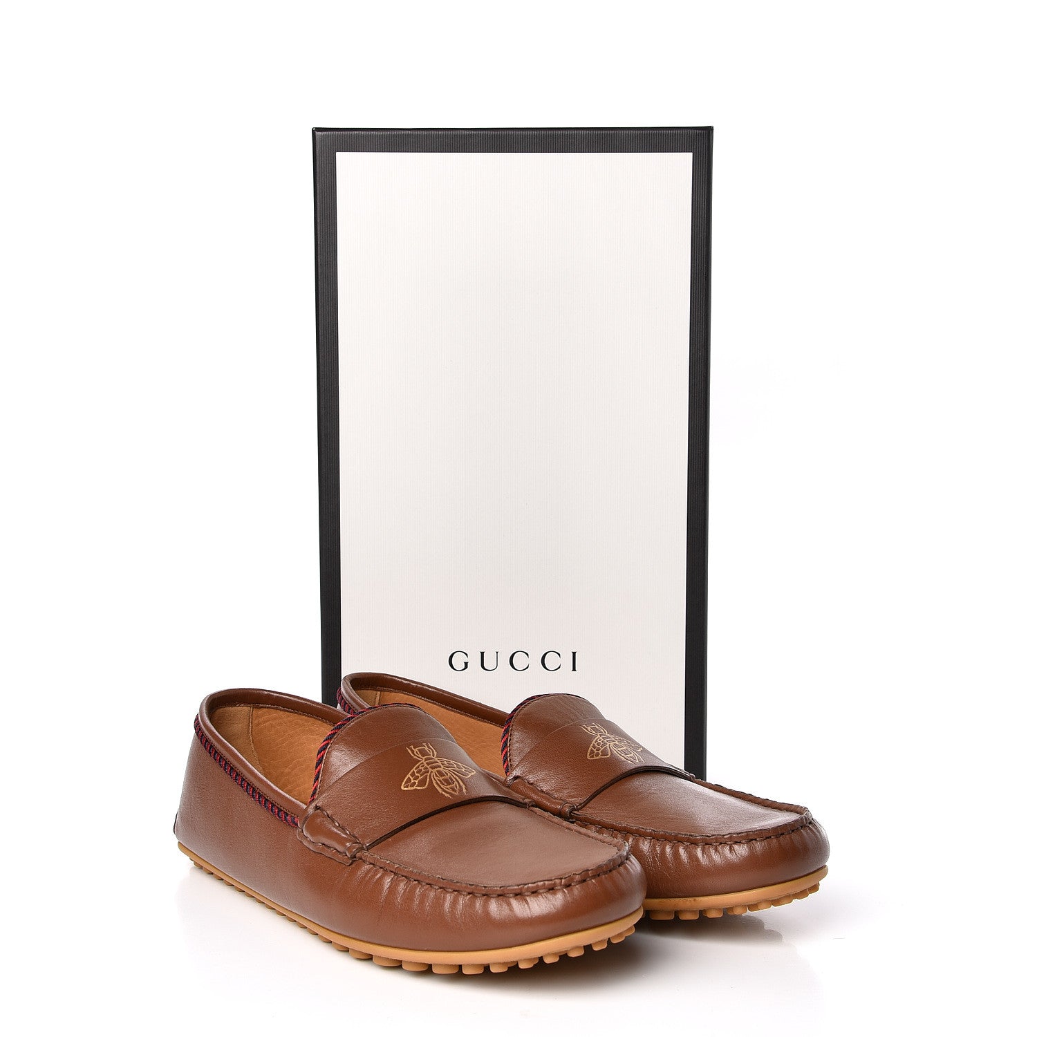 Gucci Nappa Mens Bee Driver Loafers 11 Cuir 9 of 9