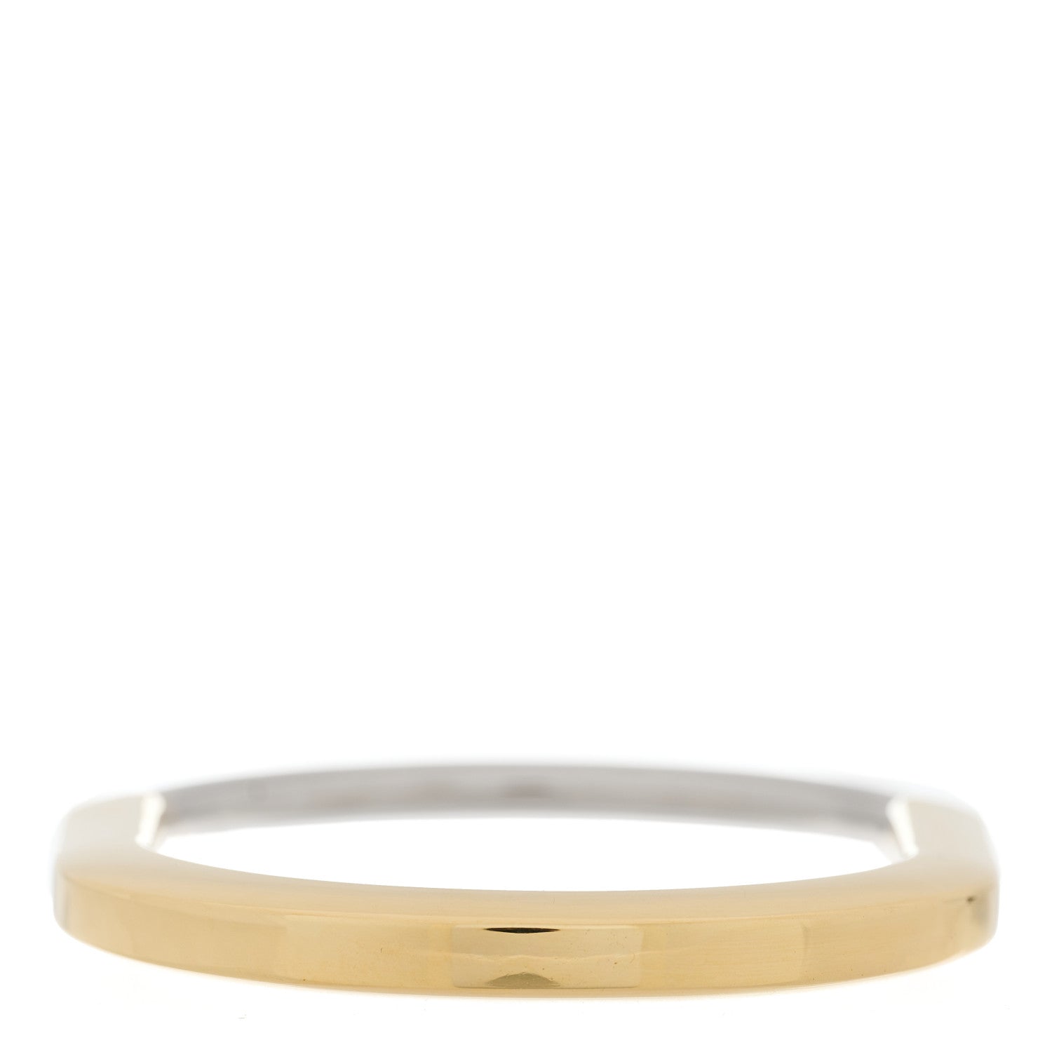 Tiffany 18K Yellow White Gold Diamond Tiffany Lock Half Pave Bangle Bracelet 5 of 7