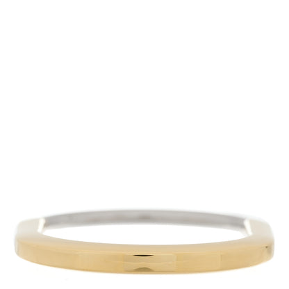 Tiffany 18K Yellow White Gold Diamond Tiffany Lock Half Pave Bangle Bracelet 5 of 7