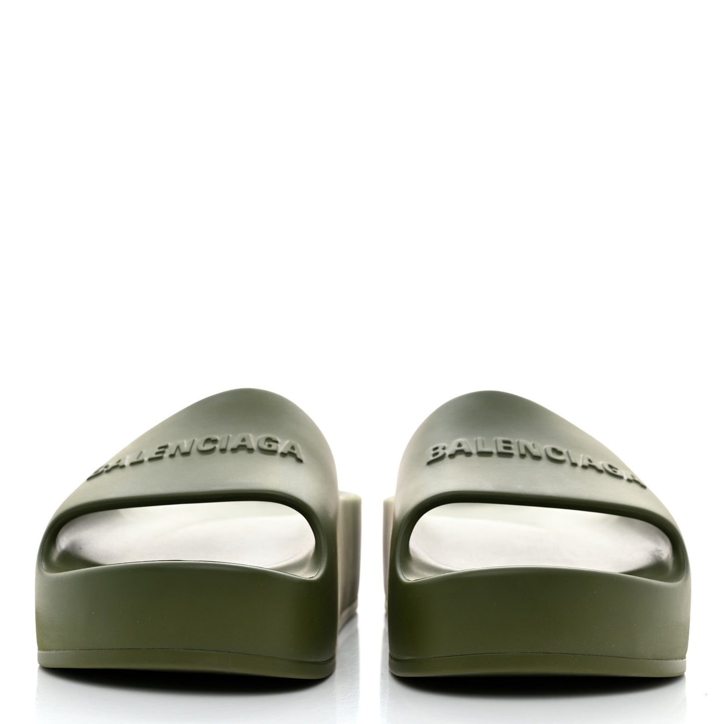 Rubber Womens Chunky Slide Sandals 38 Kaki
