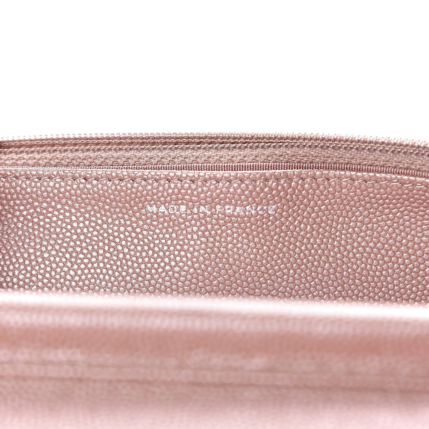Metallic Caviar Chevron Quilted Vintage Mademoiselle Wallet On Chain WOC Pink