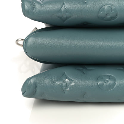 Louis Vuitton Lambskin Embossed Monogram Coussin PM Blue Glacier 11 of 12
