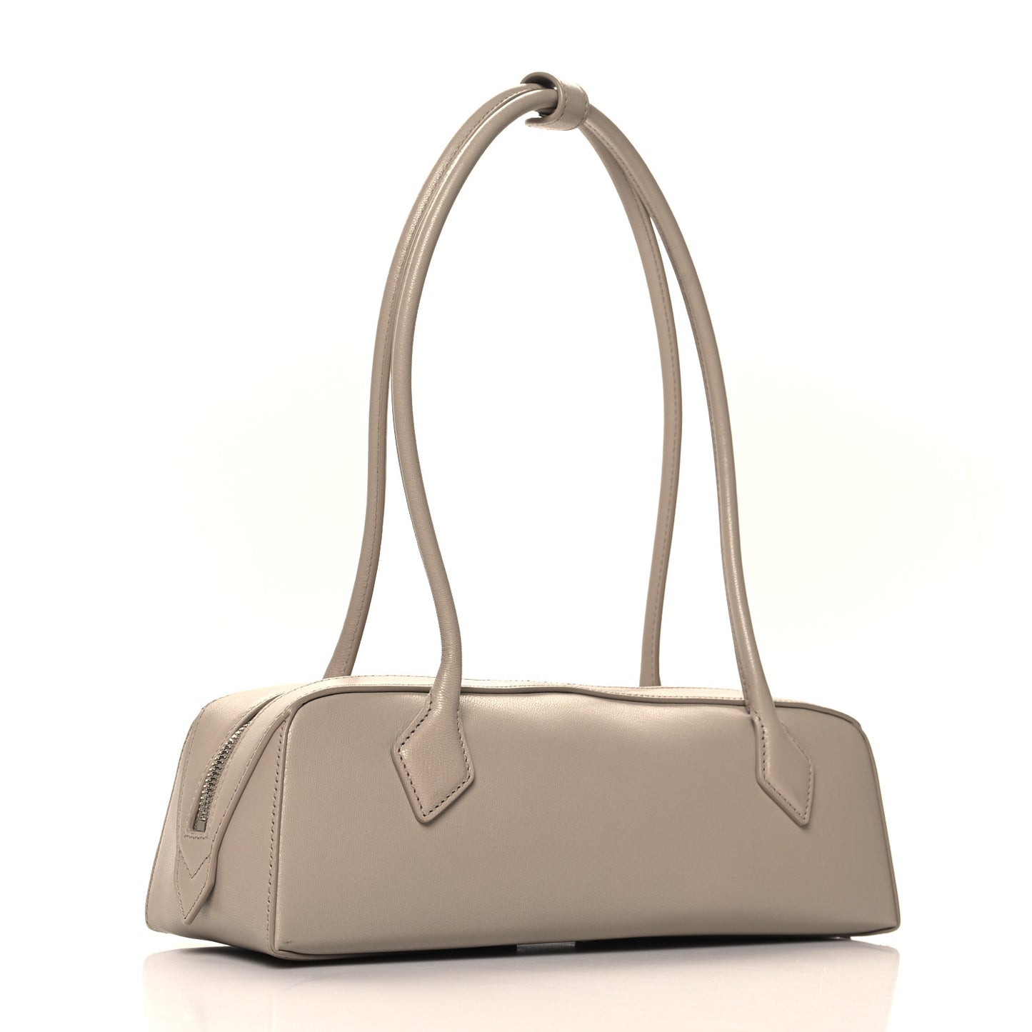 Shiny Goatskin Medium Le Teckel Bag Grege