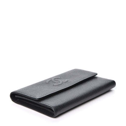 Chanel Caviar Timeless CC Large Gusset Flap Wallet Black 3 of 12