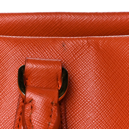 Prada Saffiano Lux Double Handle Shopping Tote Papaya 17 of 18