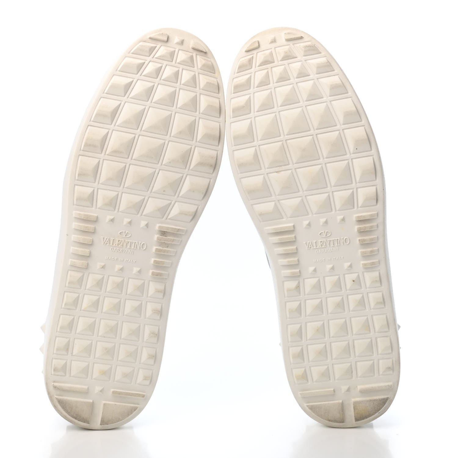 Valentino Garavani Calfskin Rockstud Open Sneakers 37.5 White Black 4 of 4