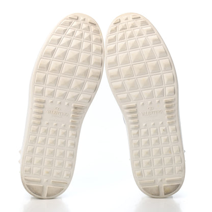 Valentino Garavani Calfskin Rockstud Open Sneakers 37.5 White Black 4 of 4