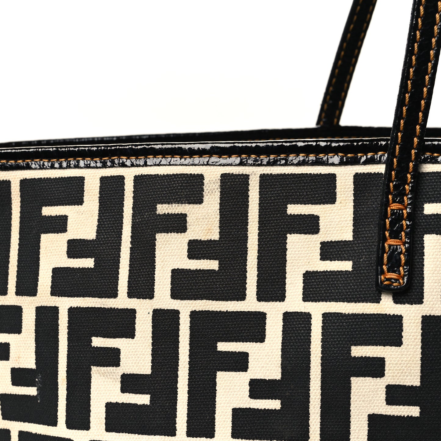 Canvas FF Roll Tote Black White