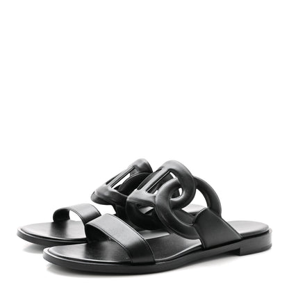 Hermes Nappa Lagune Sandals 38 Black 4 of 9