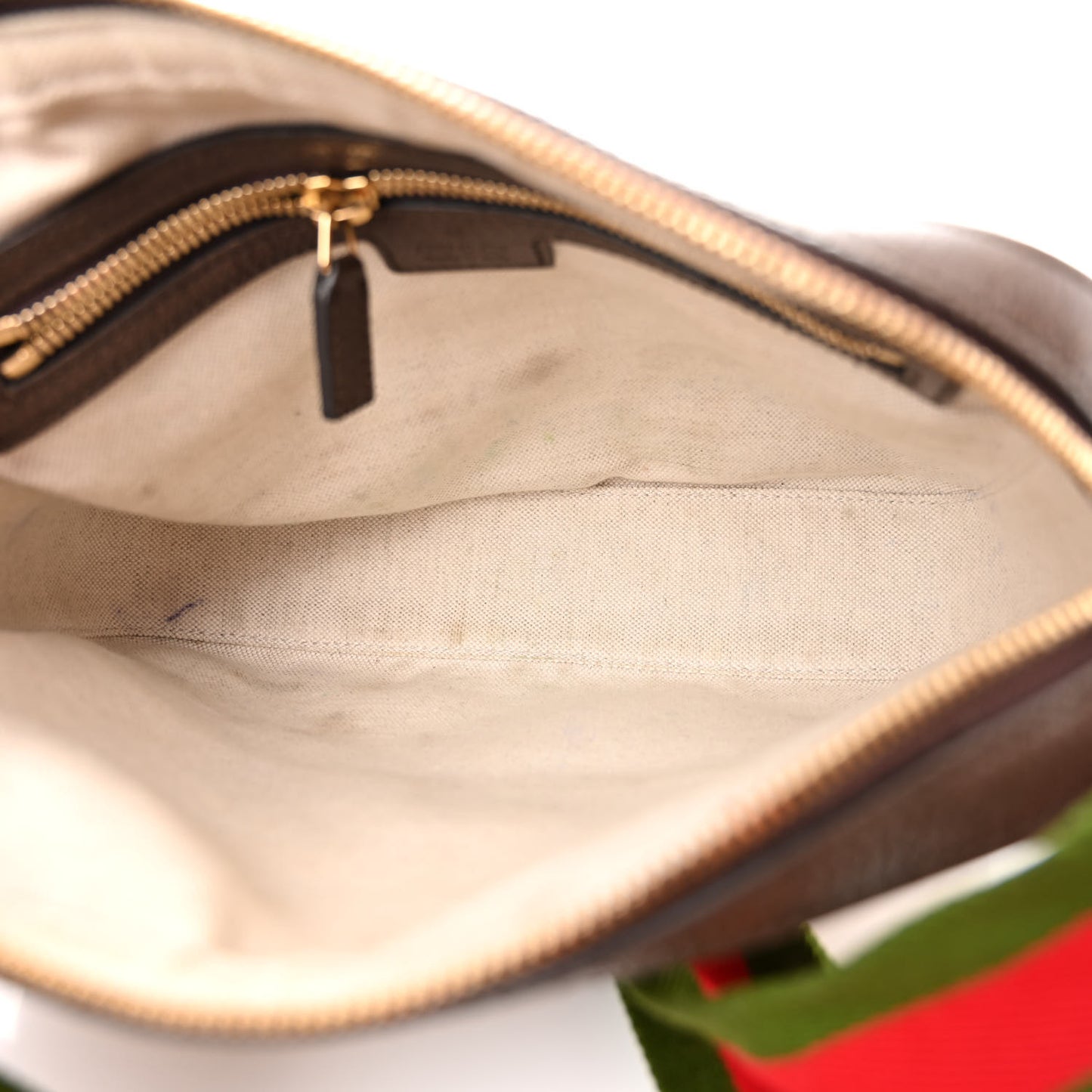 Monogram Jumbo GG Textured Dollar Calfskin Web Messenger Shoulder Bag Camel Ebony New Acero