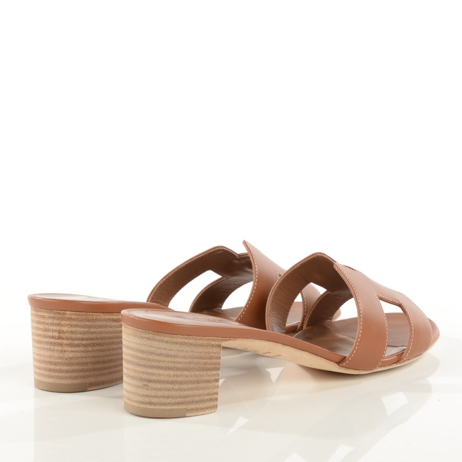 Hermes Calfskin Oasis Sandals 38 Gold 4 of 8