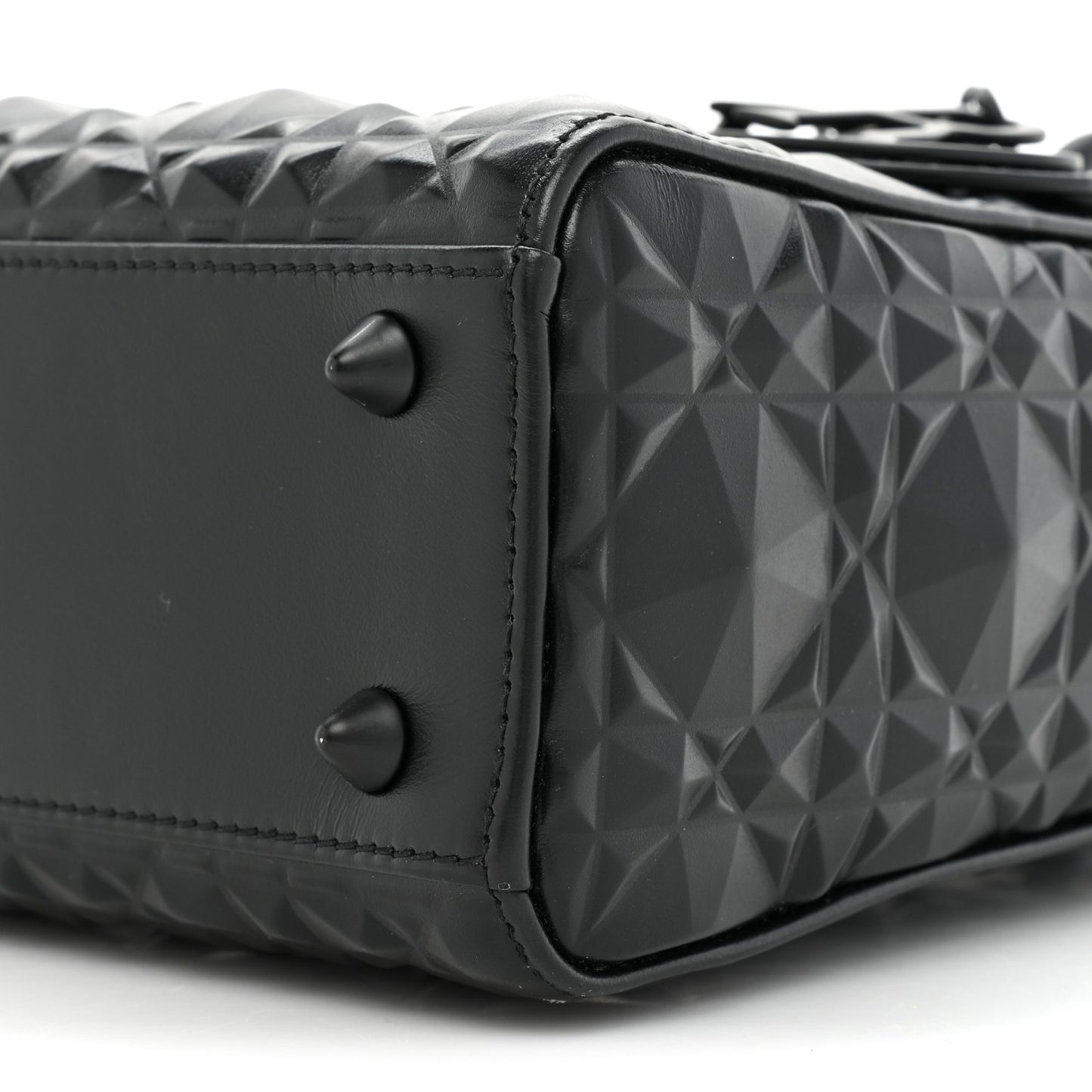 Calfskin Cannage Diamond Small My ABCDior Lady Dior Black