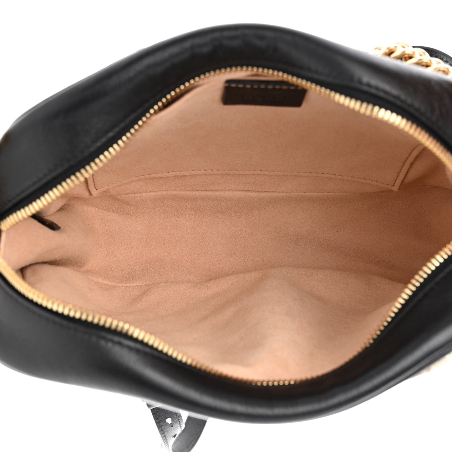 Monogram Matelasse Diagonal Small GG Marmont Chain Shoulder Bag Beige Black