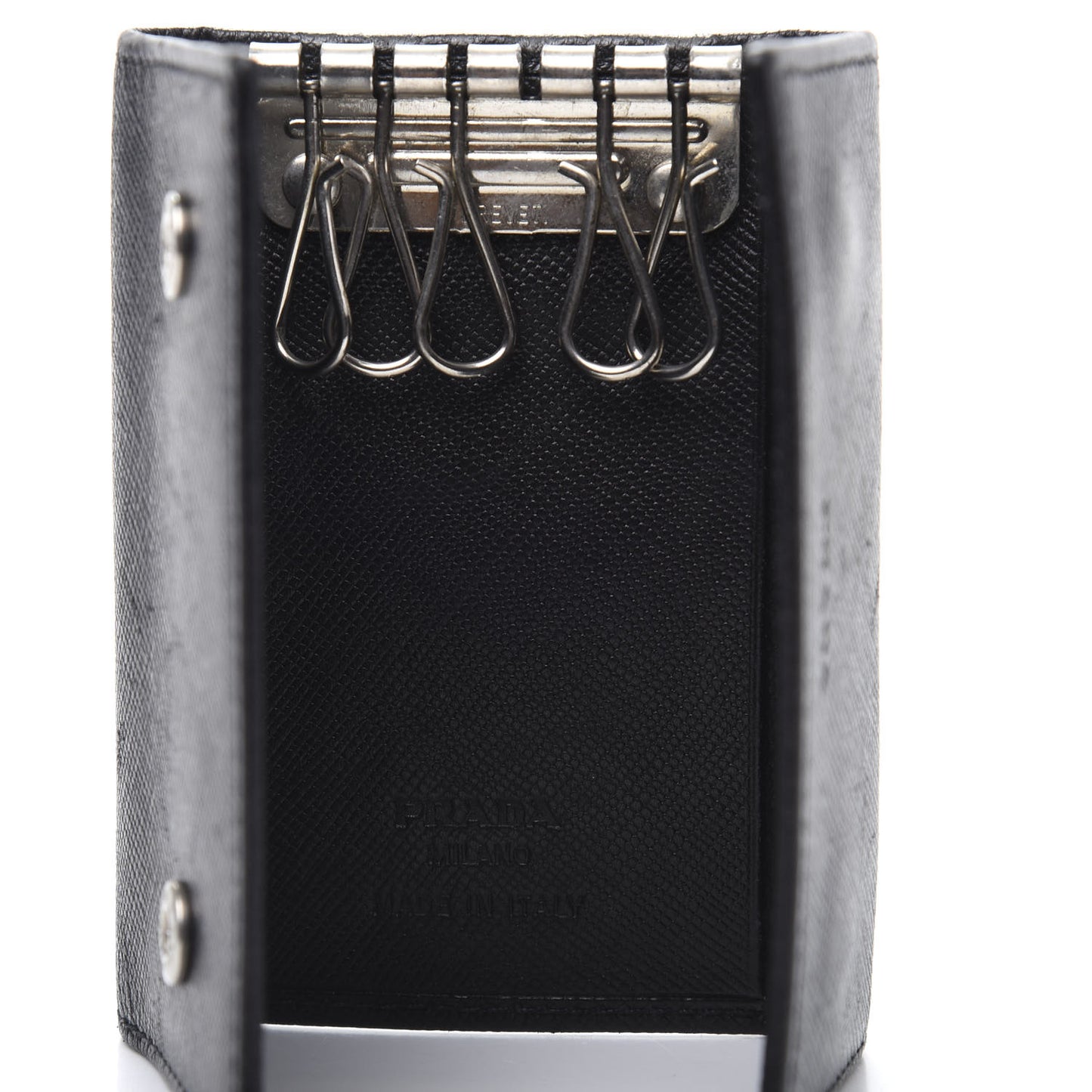 Saffiano 6 Key Holder Black