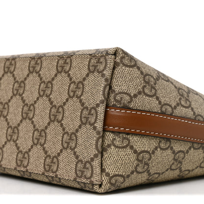Gucci GG Supreme Monogram Emblem Nano Bucket Bag  Beige Dark Brown 9 of 10