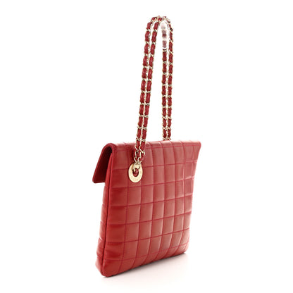 Chanel Lambskin Chocolate Bar Mademoiselle Flap Shoulder Bag Red 3 of 11