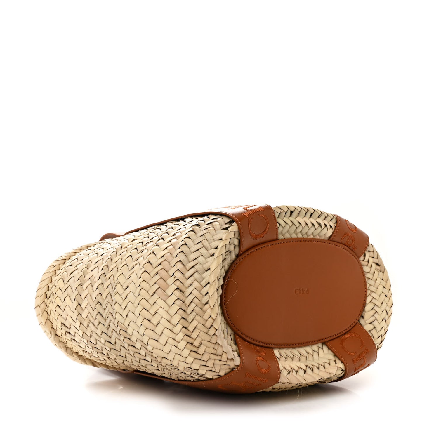 Raffia Smooth Calfskin Medium Sense Basket Caramel