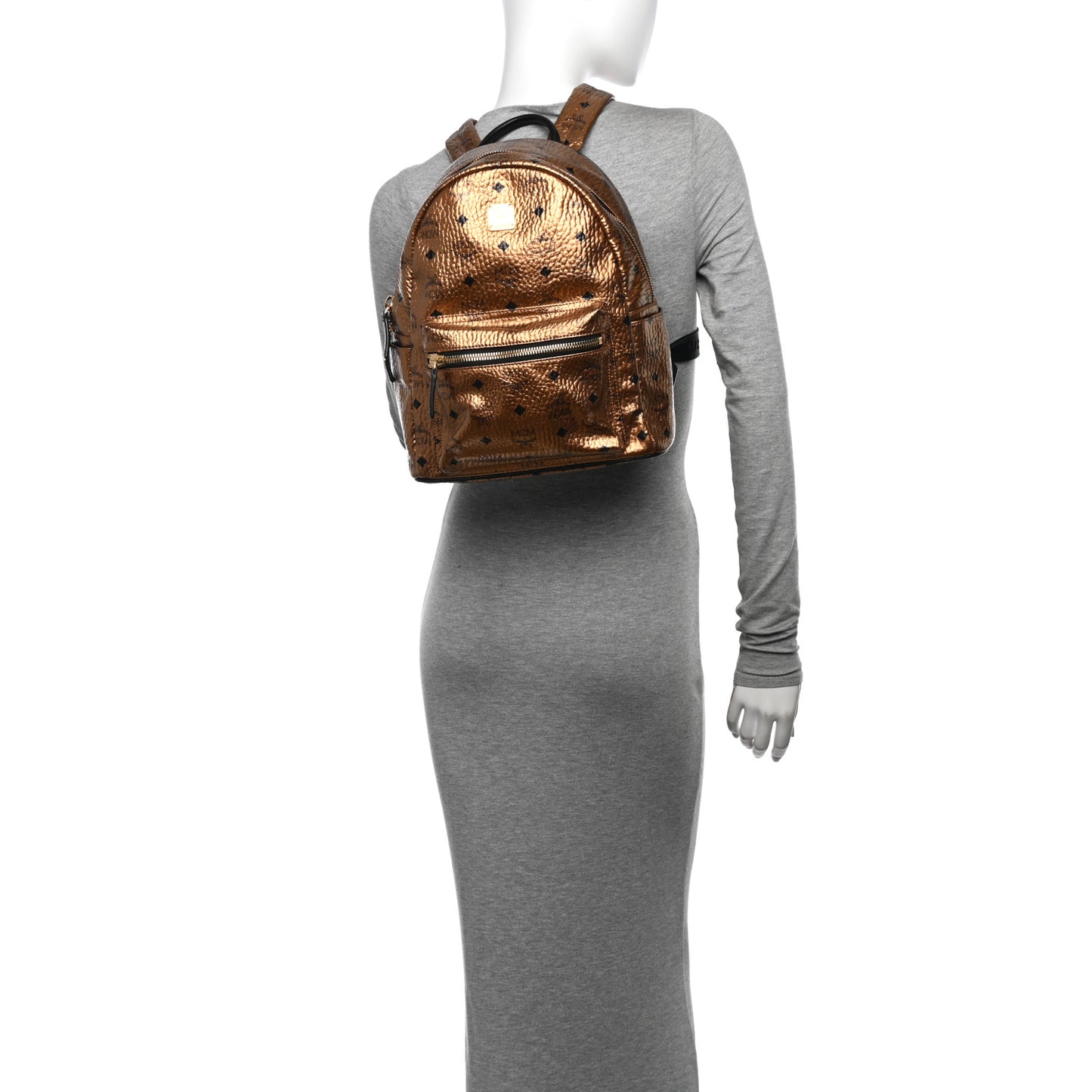 Metallic Visetos Small Stark Backpack Gold